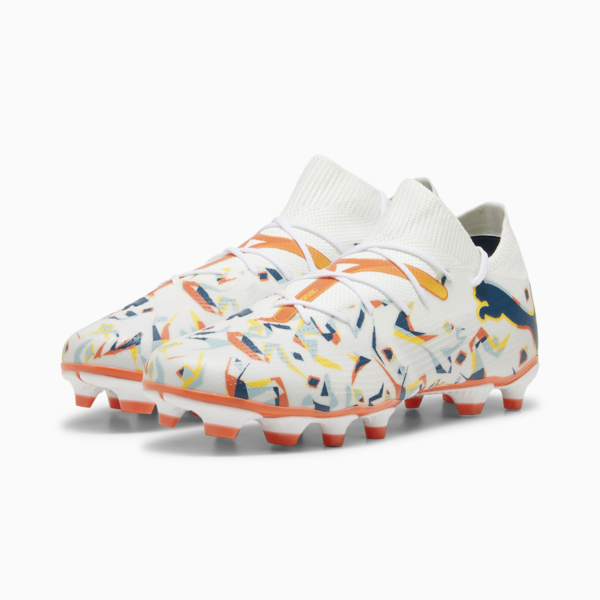 FUTURE 7 MATCH CREATIVITY FG/AG Football Boots, PUMA White-Ocean Tropic-Turquoise Surf-Hot Heat-Sun Stream, large-ZAF