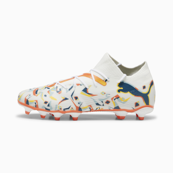 FUTURE 7 MATCH CREATIVITY FG/AG Football Boots, PUMA White-Ocean Tropic-Turquoise Surf-Hot Heat-Sun Stream, large-ZAF