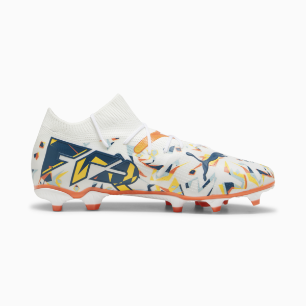 FUTURE 7 MATCH CREATIVITY FG/AG Football Boots, PUMA White-Ocean Tropic-Turquoise Surf-Hot Heat-Sun Stream, large-ZAF