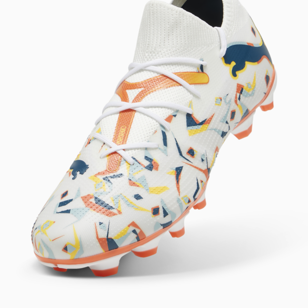 FUTURE 7 MATCH CREATIVITY FG/AG Football Boots, PUMA White-Ocean Tropic-Turquoise Surf-Hot Heat-Sun Stream, large-ZAF