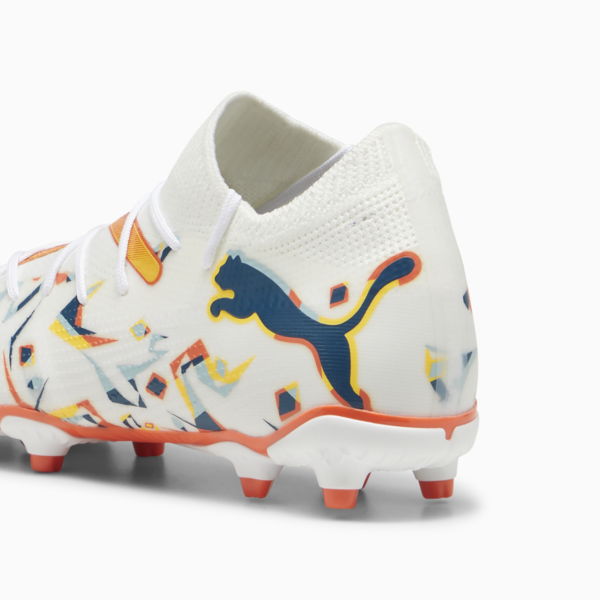FUTURE 7 MATCH CREATIVITY FG/AG Youth Football Boots, PUMA White-Ocean Tropic-Turquoise Surf-Hot Heat-Sun Stream, large-ZAF