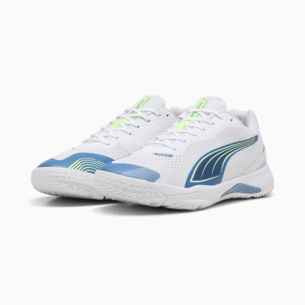 Solarstrike III Indoor Sports Shoes, PUMA White-Blue Horizon, large-ZAF