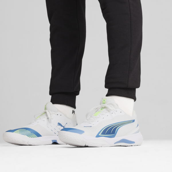 Solarstrike III Indoor Sports Shoes, PUMA White-Blue Horizon, large-ZAF