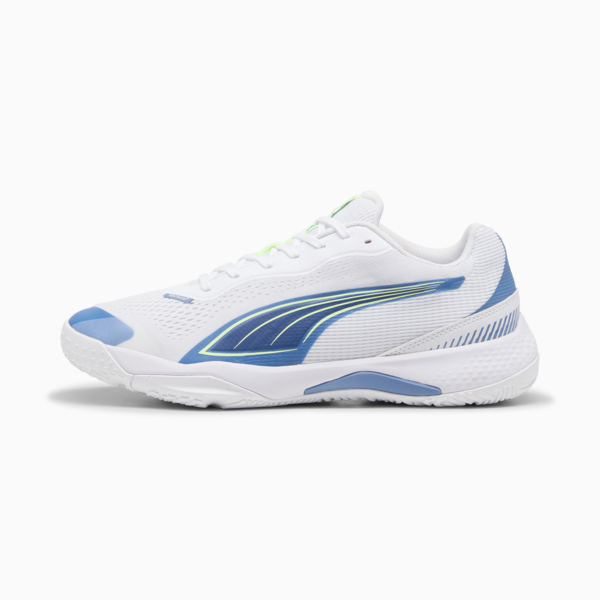 Solarstrike III Indoor Sports Shoes, PUMA White-Blue Horizon, large-ZAF