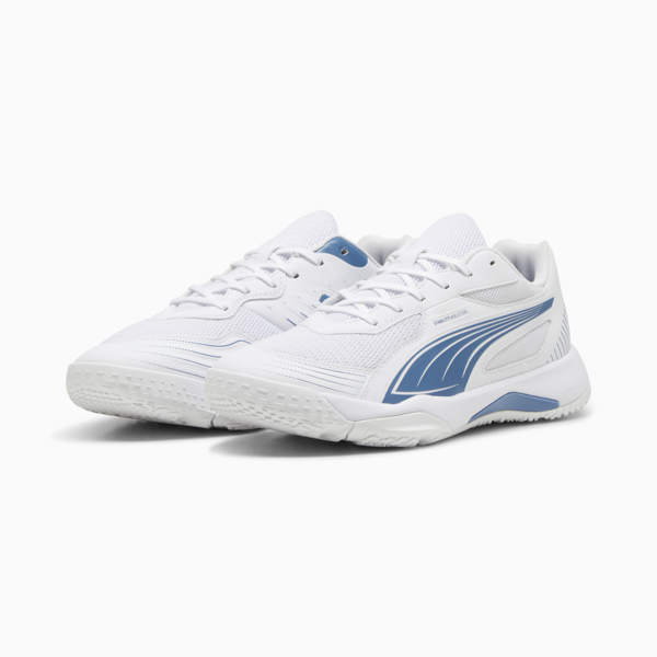 Solarflash III Indoor Sports Shoes, PUMA White-Blue Horizon, large-ZAF