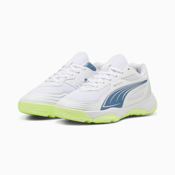 Solarflash III Indoor Sports Shoes Youth, PUMA White-Blue Horizon, large-ZAF