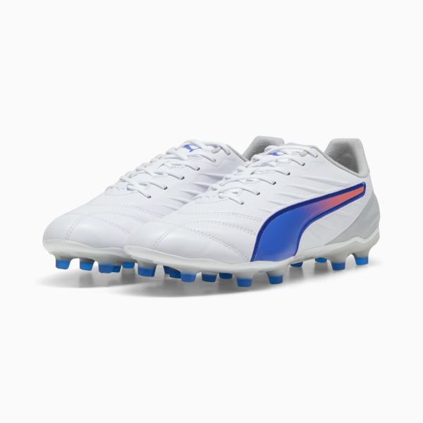KING PRO FG/AG Football Boots, PUMA White-Bluemazing-Flat Light Gray, large-MEX