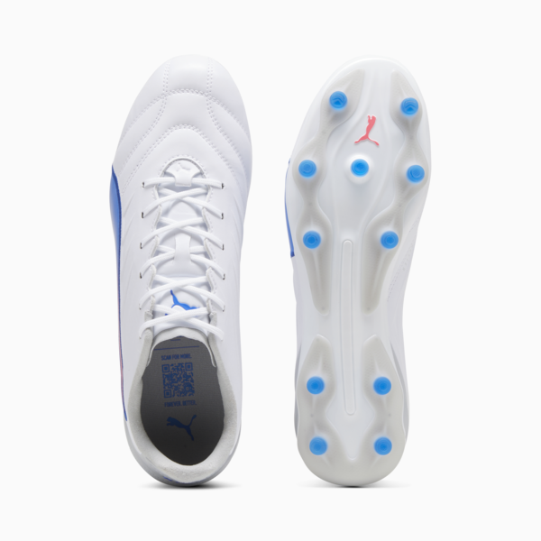 KING PRO FG/AG Football Boots, PUMA White-Bluemazing-Flat Light Gray, large-MEX