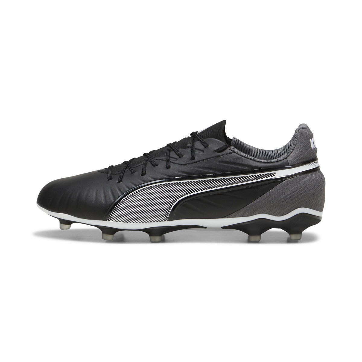 KING MATCH FG/AG Football Boots Unisex in Black/White Cool Dark Gray by PUMA, UK 10