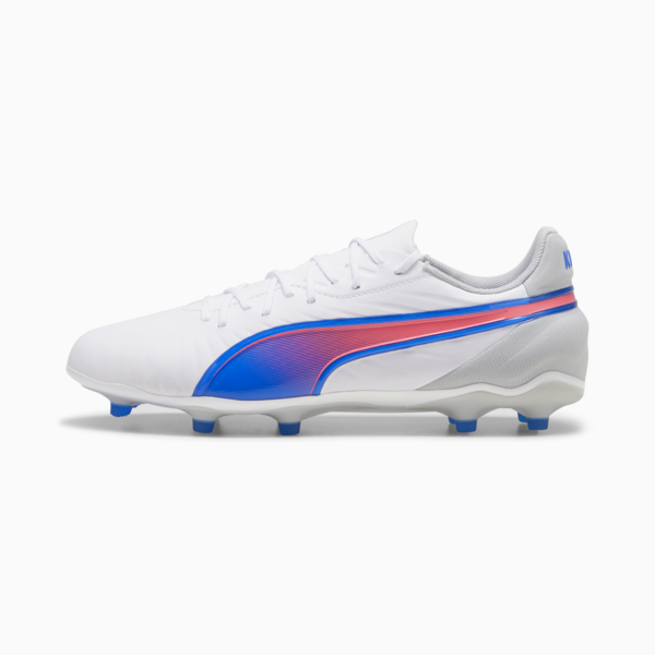 KING MATCH FG/AG Football Boots, PUMA White-Bluemazing-Flat Light Gray, large-MEX