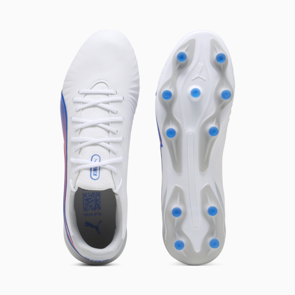 KING MATCH FG/AG Football Boots, PUMA White-Bluemazing-Flat Light Gray, large-MEX