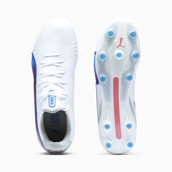 Tacos de futbol KING ULTIMATE FG/AG, PUMA White-Bluemazing-Flat Light Gray-Sunset Glow, large-MEX