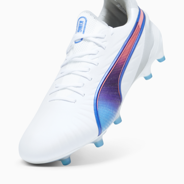 Tacos de futbol KING ULTIMATE FG/AG, PUMA White-Bluemazing-Flat Light Gray-Sunset Glow, large-MEX