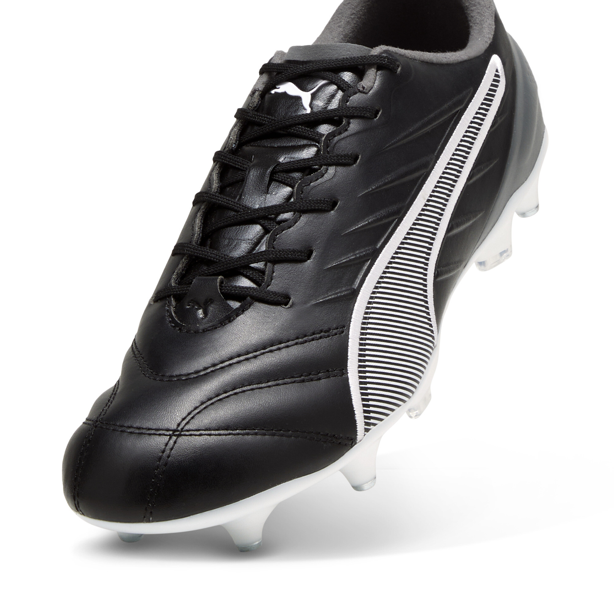 PUMA King Pro IJzeren-Nop Voetbalschoenen (SG) Zwart Wit Grijs