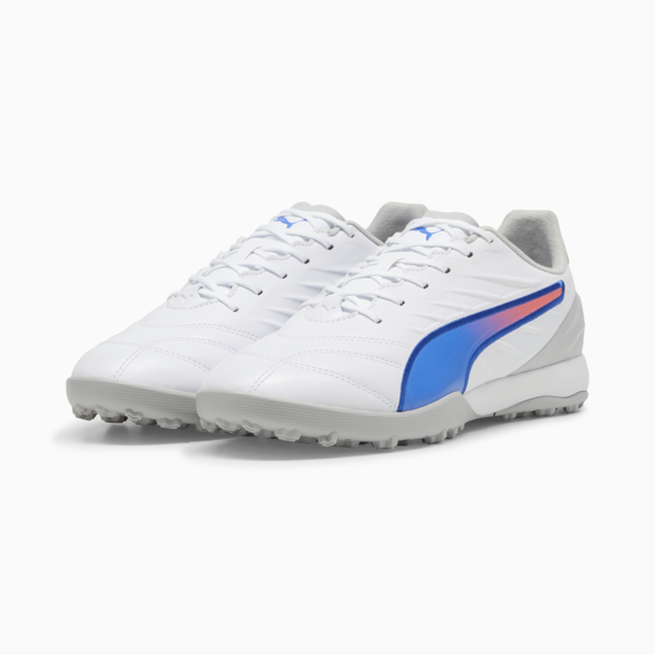 Tacos de futbol KING PRO TT, PUMA White-Bluemazing-Flat Light Gray, large-MEX