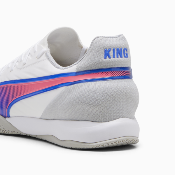 KING MATCH IT Football Boots, PUMA White-Bluemazing-Flat Light Gray, large-MEX