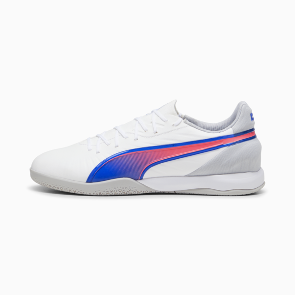 KING MATCH IT Football Boots, PUMA White-Bluemazing-Flat Light Gray, large-MEX
