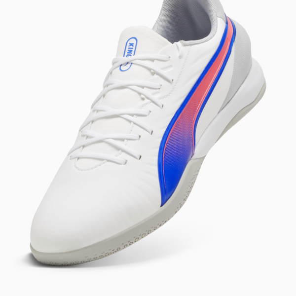 KING MATCH IT Football Boots, PUMA White-Bluemazing-Flat Light Gray, large-MEX
