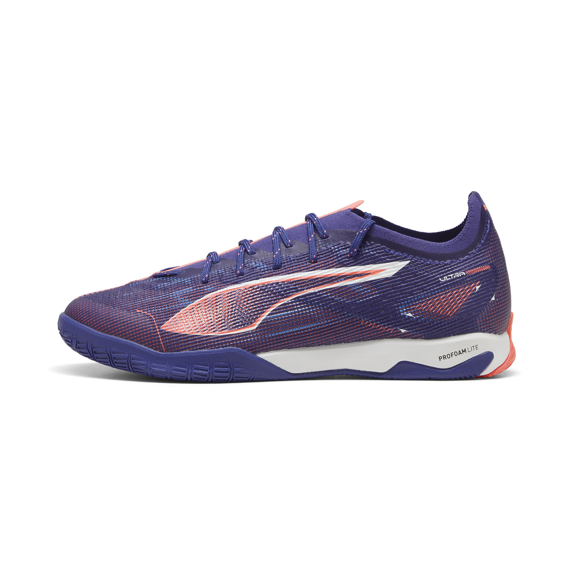 Puma ULTRA 5 PRO COURT Fußballschuhe | Lapis Lazuli/White/Sunset Glow | Größe: 37