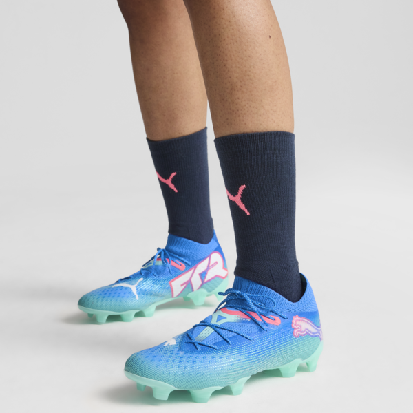 Tacos de futbol FUTURE 7 ULTIMATE FG/AG para mujer, Bluemazing-PUMA White-Electric Peppermint, large-MEX