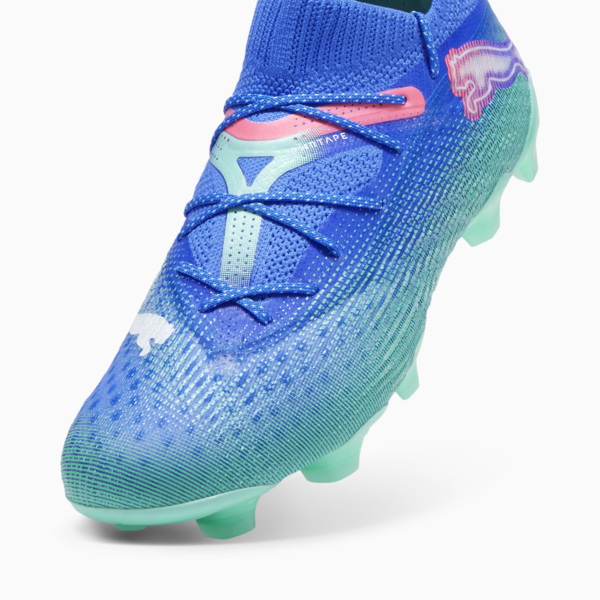 Tacos de futbol FUTURE 7 ULTIMATE FG/AG para mujer, Bluemazing-PUMA White-Electric Peppermint, large-MEX
