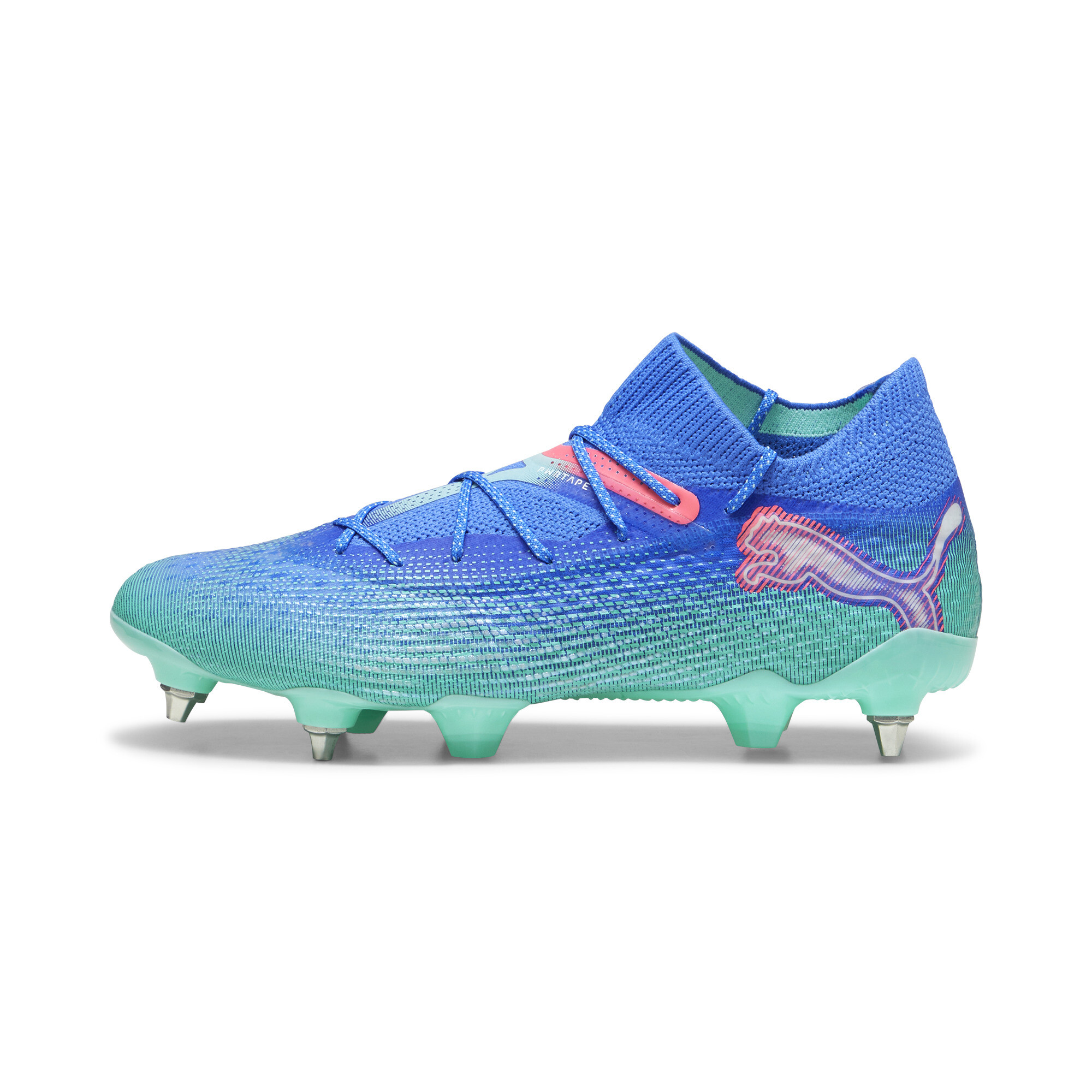 Puma FUTURE 7 ULTIMATE MxSG Fußballschuhe | Bluemazing/White/Electric Peppermint | Größe: 41