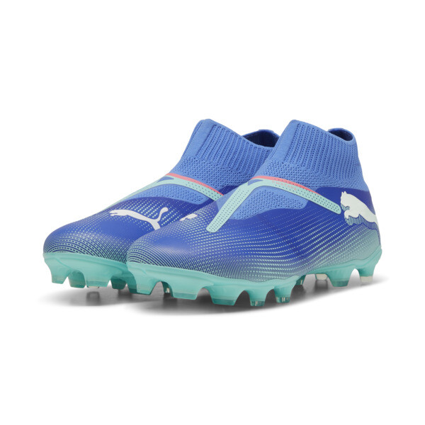 FUTURE 7 MATCH+ FG/AG Laceless Football Boots, Bluemazing-PUMA White-Electric Peppermint, large-ZAF