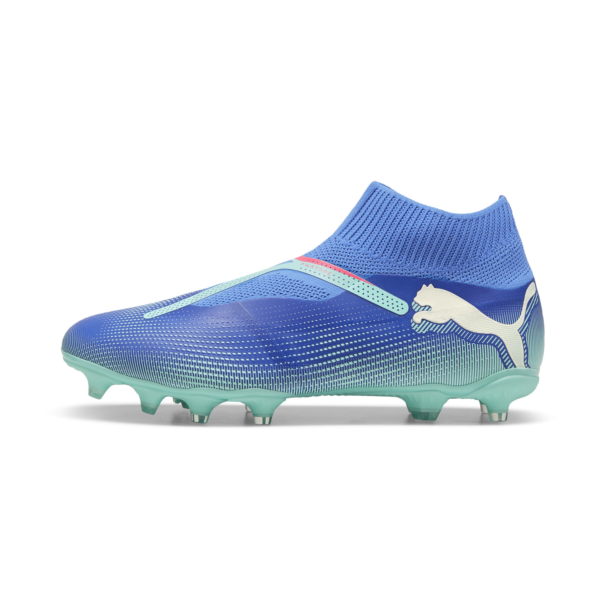 Puma FUTURE 7 MATCH+ FG/AG Fußballschuhe ohne Schnürung | Bluemazing/White/Electric Peppermint | Größe: 39