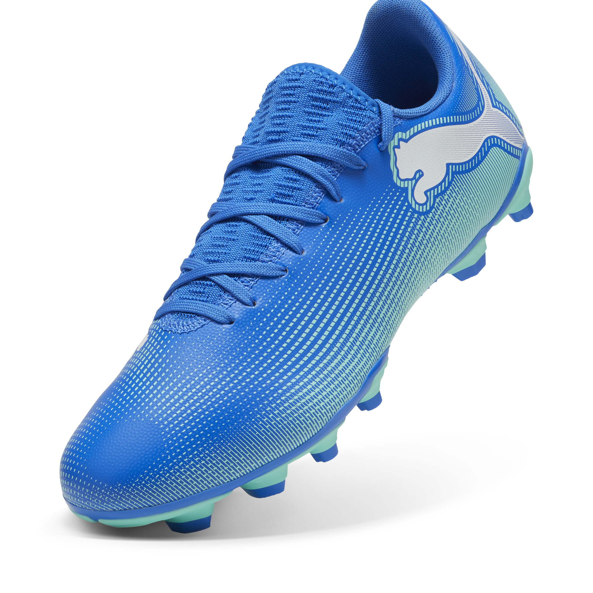 PUMA Future 7 Play Gras / Kunstgras Voetbalschoenen (MG) Blauw Turquoise Wit