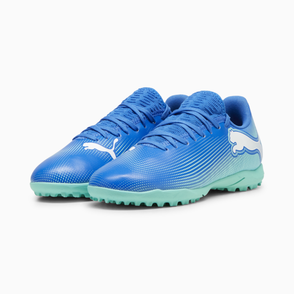FUTURE 7 PLAY TT Football Boots Youth, Hyperlink Blue-Mint-PUMA White, large-MEX