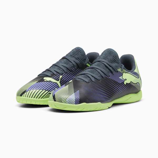 FUTURE 7 PLAY IT Football Boots Youth, Gray Skies-Elektro Purple-Fizzy Apple-PUMA White, large-MEX
