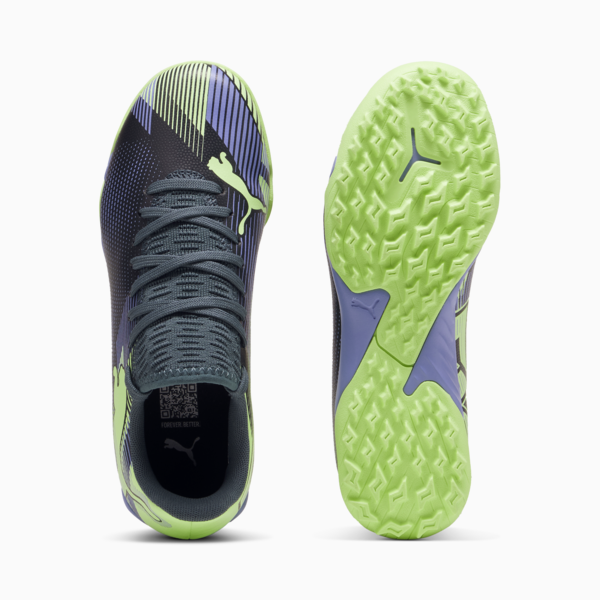 FUTURE 7 PLAY TT Football Boots Youth, Gray Skies-Elektro Purple-Fizzy Apple-PUMA White, large-MEX
