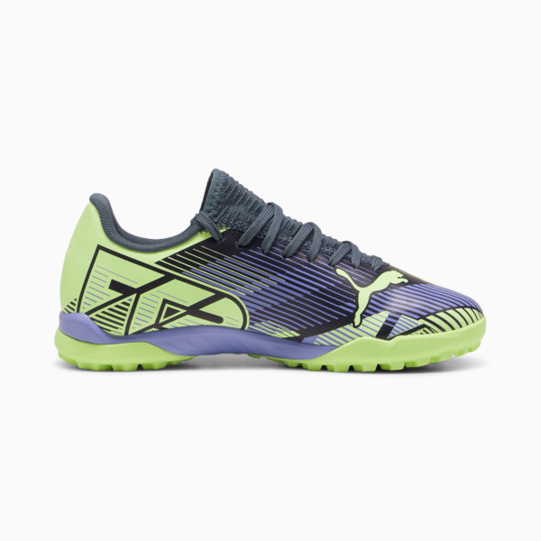 FUTURE 7 PLAY TT Football Boots Youth, Gray Skies-Elektro Purple-Fizzy Apple-PUMA White, large-MEX