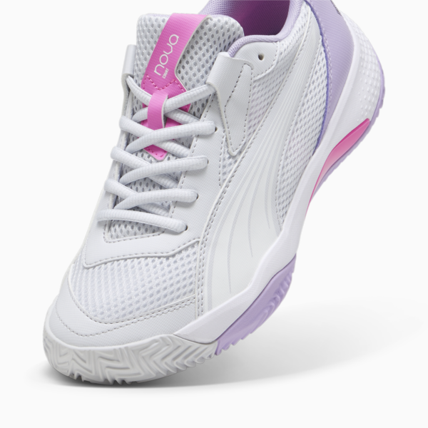 Zapatillas de Pádel NOVA Court para mujer, Silver Mist-PUMA White-Vivid Violet, large-ARG