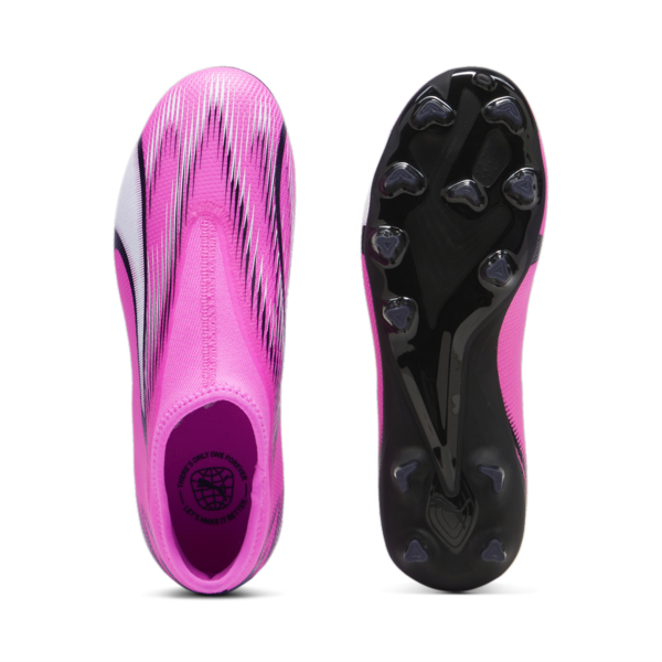 Botines de fútbol juveniles sin cordones ULTRA MATCH FG/AG, Poison Pink-PUMA White-PUMA Black, large-ARG