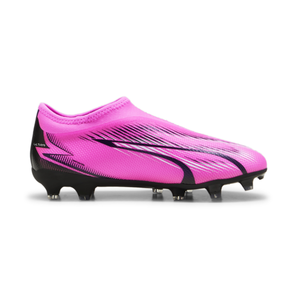 Botines de fútbol juveniles sin cordones ULTRA MATCH FG/AG, Poison Pink-PUMA White-PUMA Black, large-ARG
