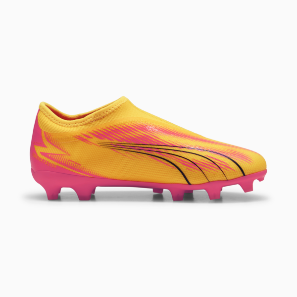 Botines de fútbol juveniles sin cordones ULTRA MATCH FG/AG, Sun Stream-PUMA Black-Sunset Glow, large-ARG