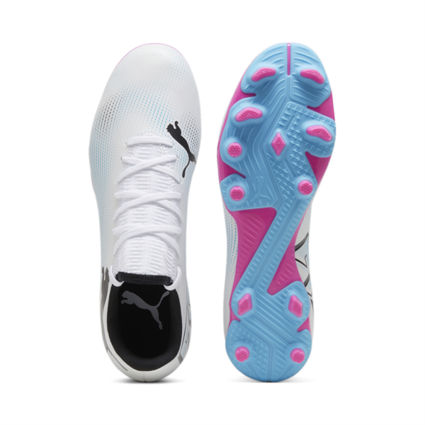 Botines de fútbol FUTURE 7 PLAY FG/AG, PUMA White-PUMA Black-Poison Pink, large-ARG