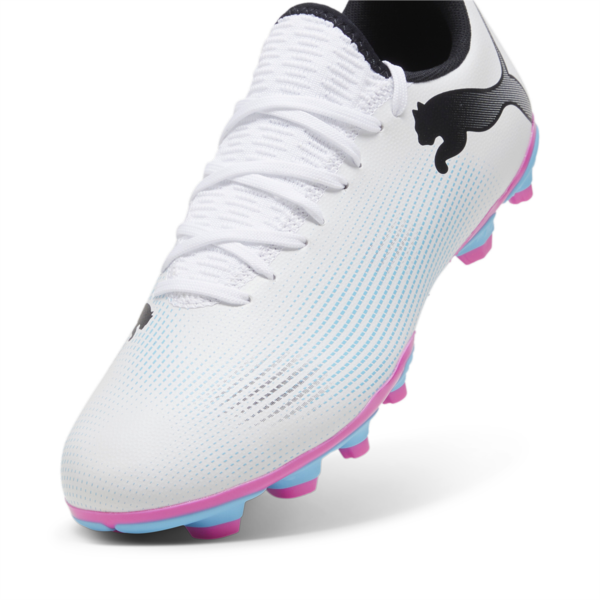 Botines de fútbol FUTURE 7 PLAY FG/AG, PUMA White-PUMA Black-Poison Pink, large-ARG