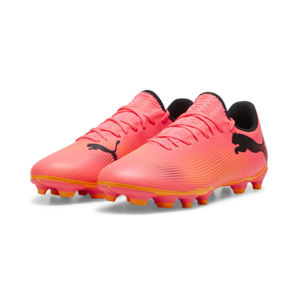 Botines de fútbol FUTURE 7 PLAY FG/AG, Sunset Glow-PUMA Black-Sun Stream, large-ARG