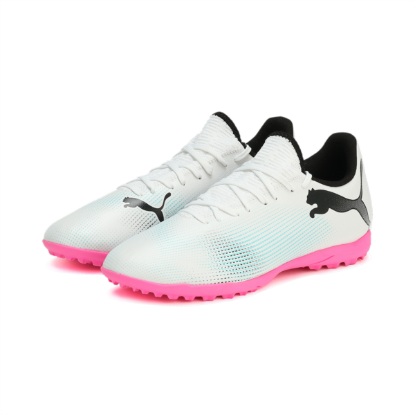 Botines de futsal FUTURE 7 PLAY TT, PUMA White-PUMA Black-Poison Pink, large-ARG