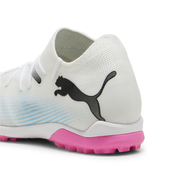 Botines de fútbol juveniles de corte medio FUTURE 7 MATCH NJR FG/AG, PUMA White-PUMA Black-Poison Pink, large-ARG