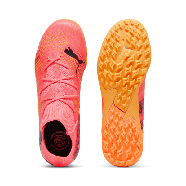 Botines de fútbol juveniles de corte medio FUTURE 7 MATCH NJR FG/AG, Sunset Glow-PUMA Black-Sun Stream, large-ARG