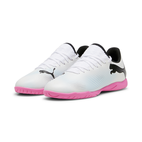 Botín de fútbol juveniles FUTURE 7 PLAY IT, PUMA White-PUMA Black-Poison Pink, large-ARG