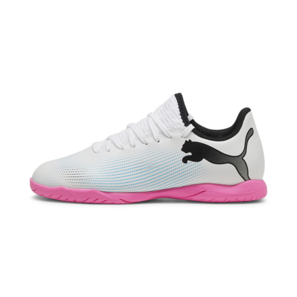 Botín de fútbol juveniles FUTURE 7 PLAY IT, PUMA White-PUMA Black-Poison Pink, large-ARG