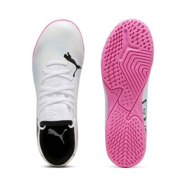 Botín de fútbol juveniles FUTURE 7 PLAY IT, PUMA White-PUMA Black-Poison Pink, large-ARG