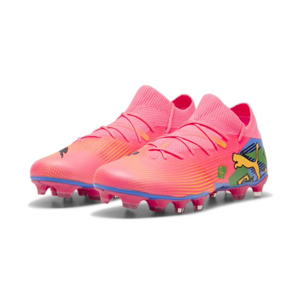 Botines de fútbol PUMA x NEYMAR JR FUTURE 7 MATCH FG/AG, Sunset Glow-PUMA Black-Sun Stream-PUMA Green-Bluemazing, large-ARG