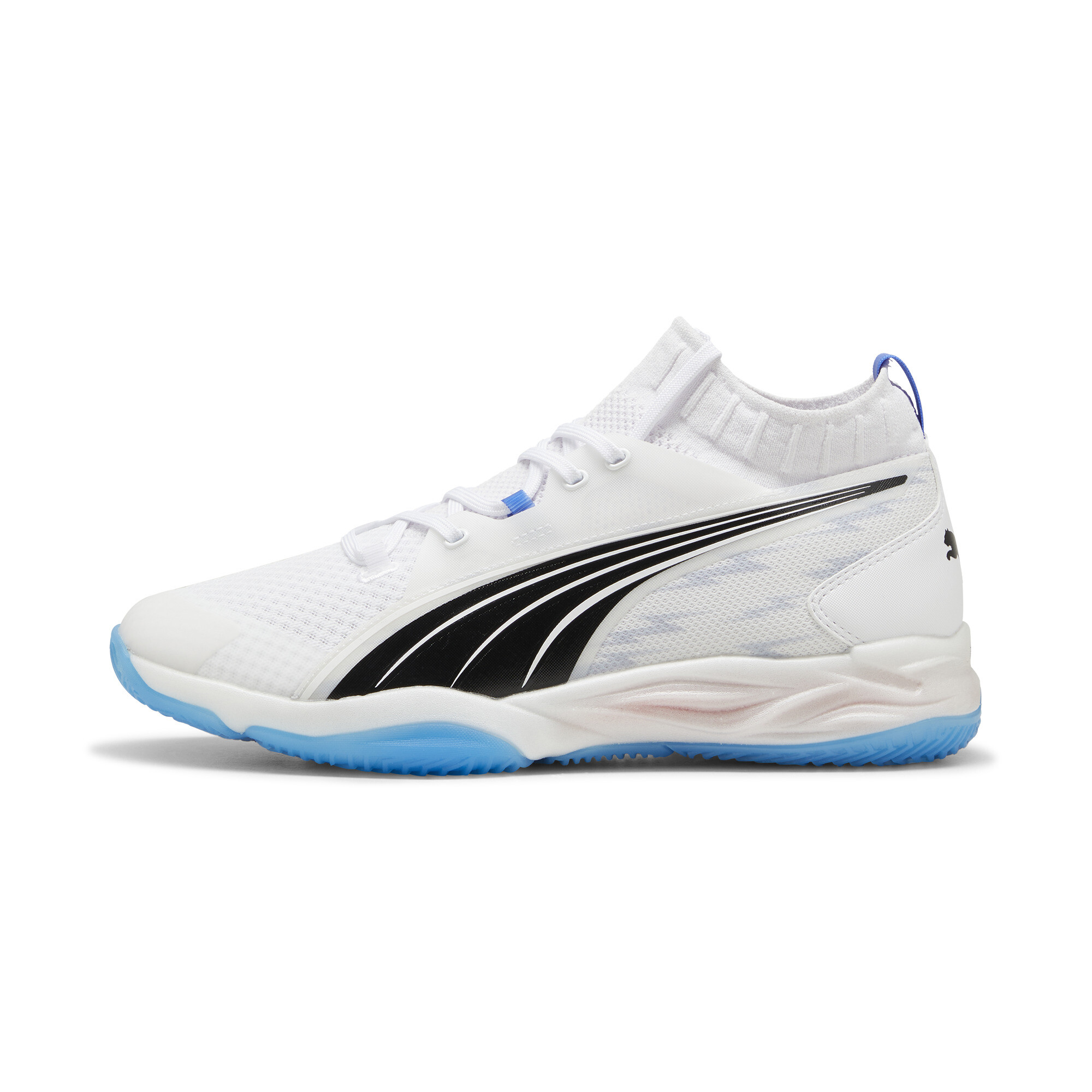 Puma Eliminate NITRO™ SQD Handballschuhe | White/Bluemazing/Black | Größe: 43