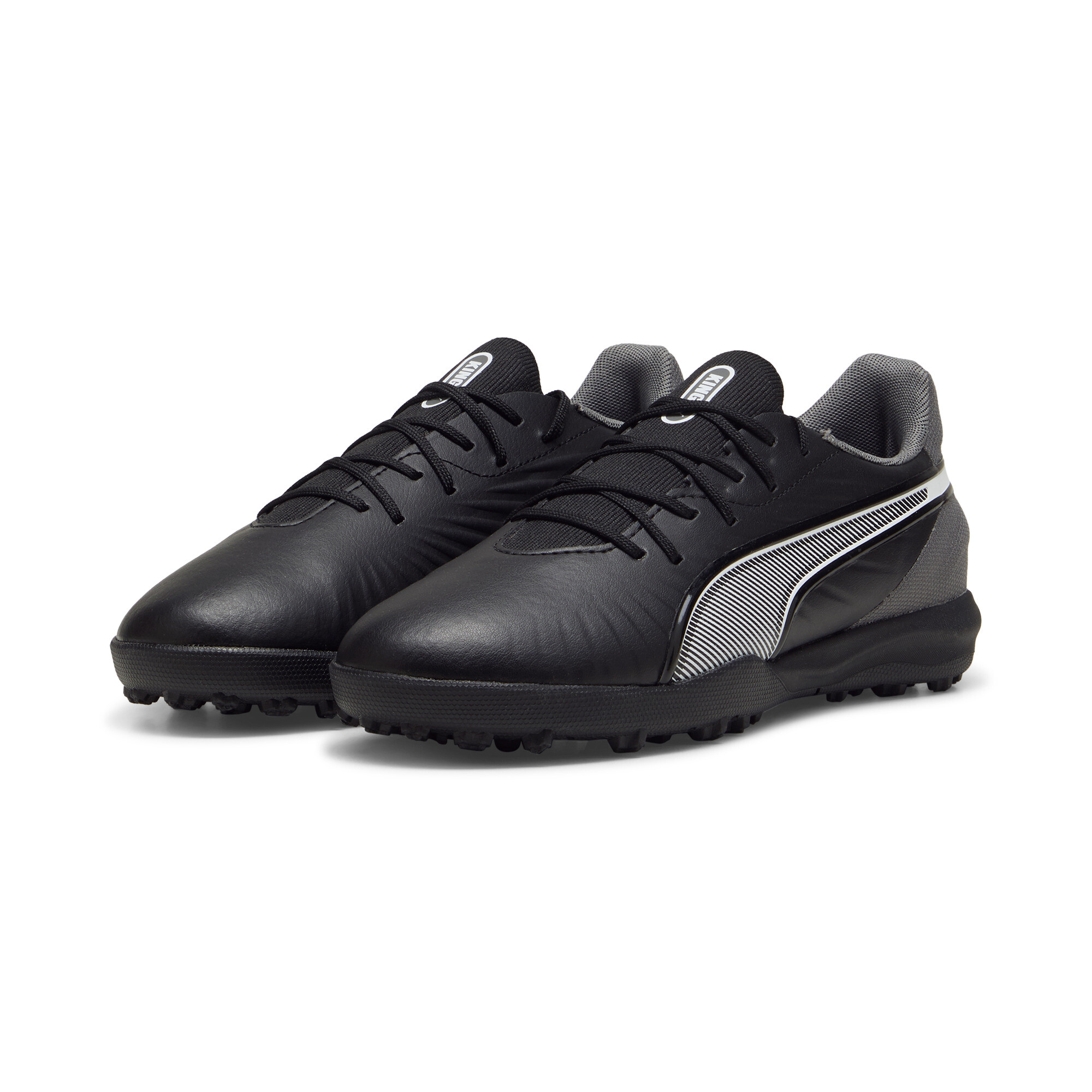 PUMA KING MATCH TT voetbalschoenen, Zwart/Grijs/Wit, Maat 30 thumbnail 6