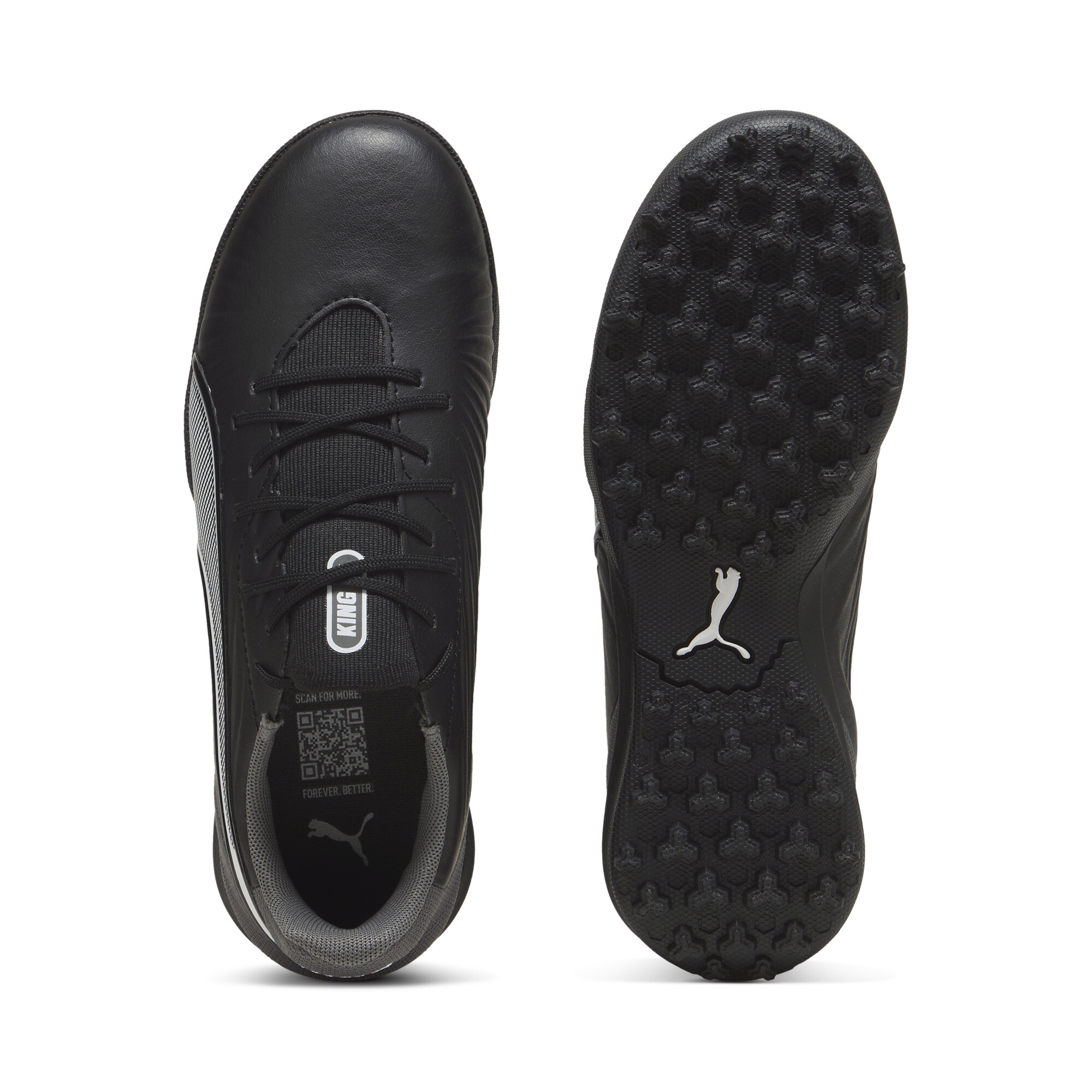 PUMA KING MATCH TT voetbalschoenen, Zwart/Grijs/Wit, Maat 30 thumbnail 4